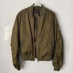 Topshop Olive Bomber Jacket